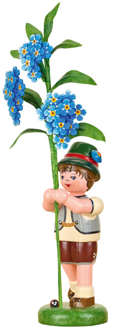 Blumenkind Junge mit Vergissmeinicht - 17 cm