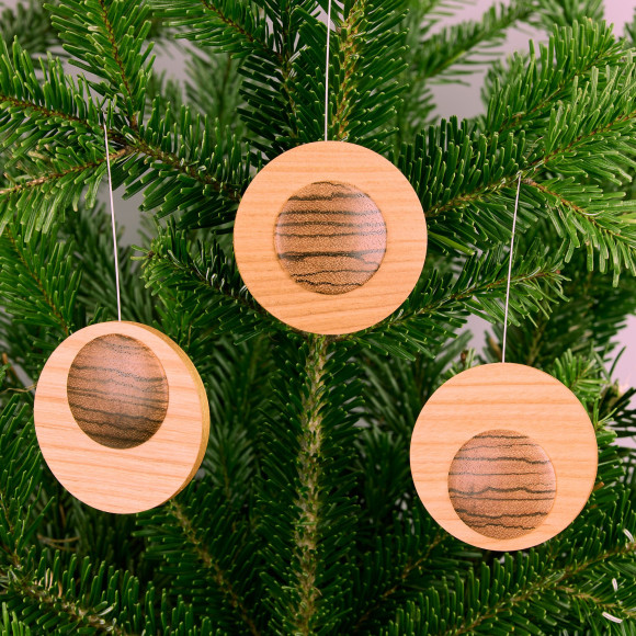Baumbehang Der RUNDE Exklusivholz Kirsche Wenge ø 6,5 cm - 3-teilig