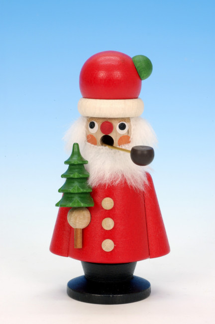 Räuchermännchen Weihnachtsmann mit grüner Tanne