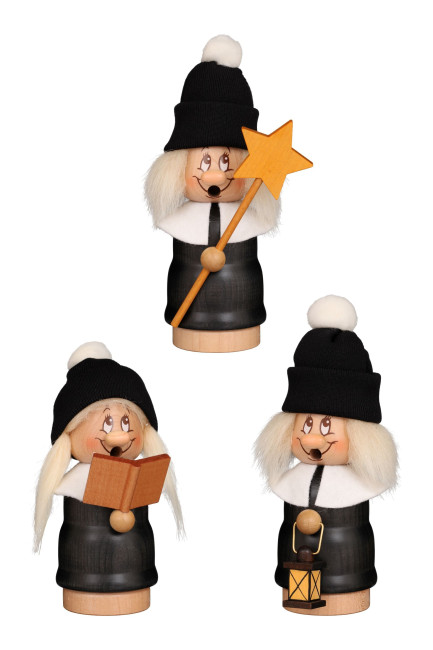 Räuchermännchen Miniwichtel Seiffener Kurrende - 3-teilig - Auslaufartikel