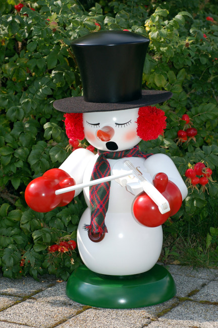 Räuchermännchen Schneemann mit Geige