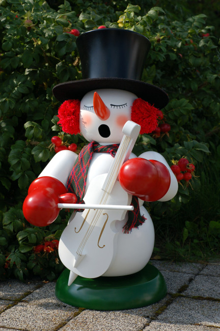 Räuchermännchen Schneemann mit Bass