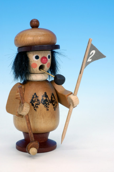 Räuchermännchen Golfer natur