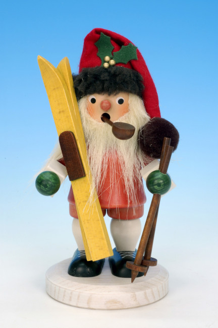 Räuchermännchen Weihnachtsmann mit Ski