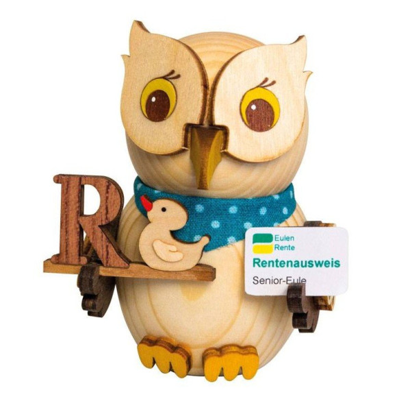 Mini Eule mit Rentenbescheid