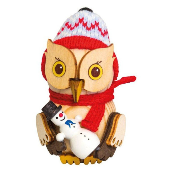 Mini Eule mit Schneemann