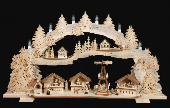 3D-Mehrschicht-Schwibbogen Weihnachtsmarkt, 70 cm