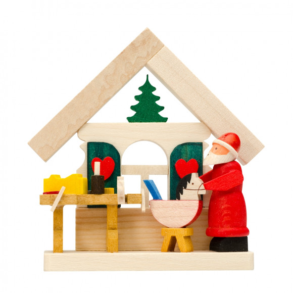 Baumbehang Haus Weihnachtsmann mit Werkstatt