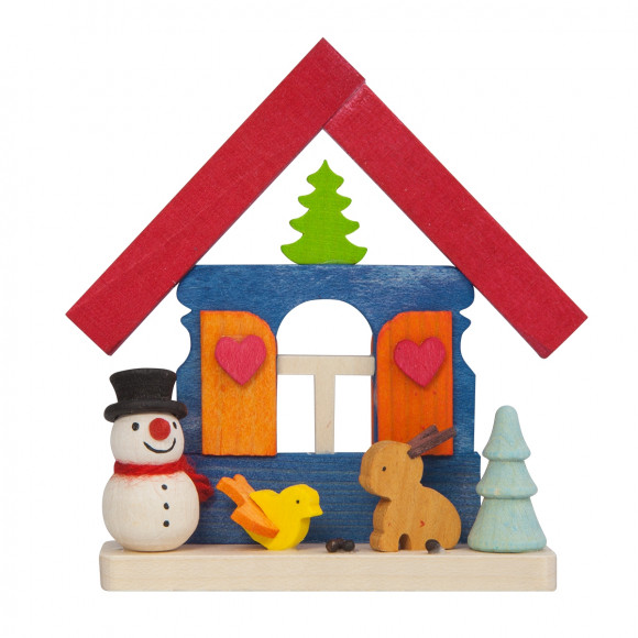 Baumbehang Haus Schneemann mit Tieren