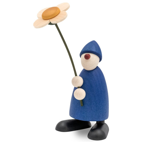 Gratulant Phillip mit Blume, blau