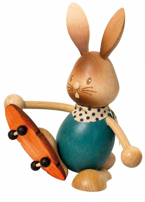 Hase Stupsi mit Skateboard - Auslaufartikel