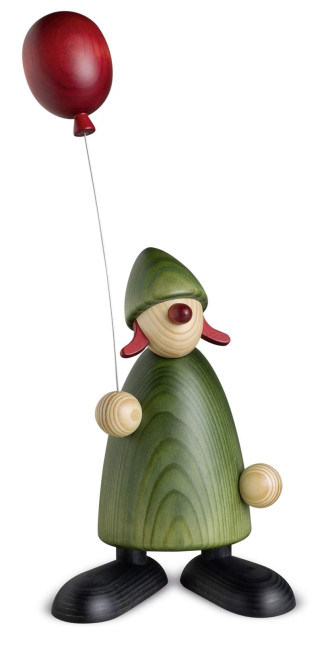 Gratulantin Lina mit Luftballon, grün, 17 cm