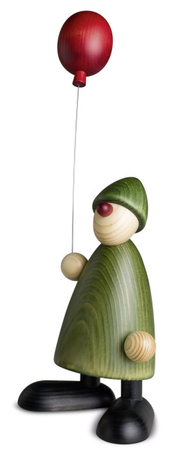 Gratulant Linus mit Luftballon, grün, 17 cm