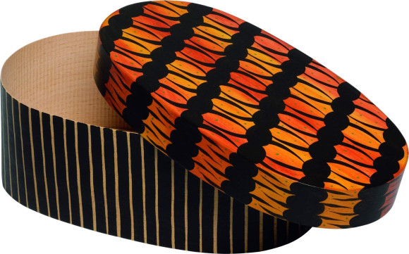 Spandose mit geflammten Muster oval, 25 cm - Auslaufartikel