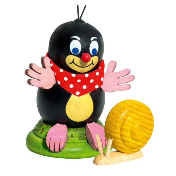 Maulwurf Konrad mit Schnecke