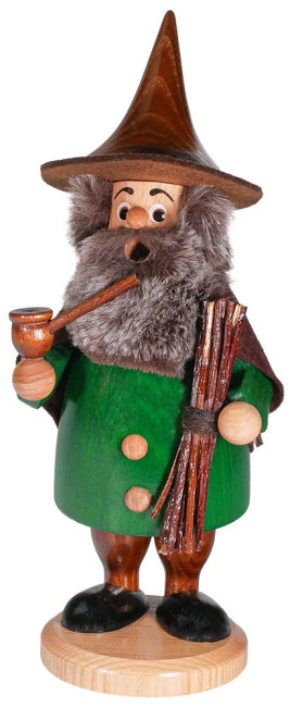 Räuchermann Räucherwichtel Reisigsammler grün - 21 cm