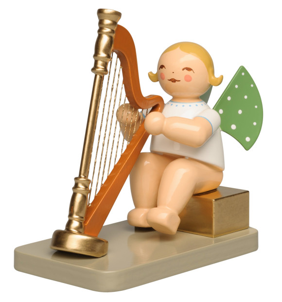 Engel mit Konzertharfe sitzend - Jubiläumsengel 111 Jahre Wendt & Kühn