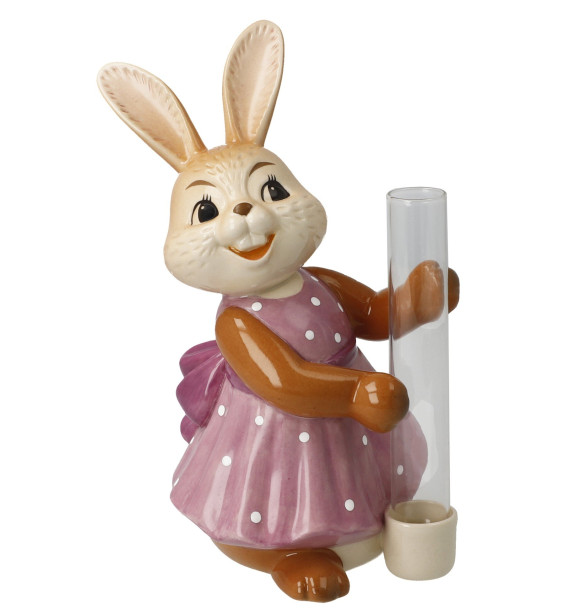 Osterhasenmädchen mit Vase Lass Blumen sprechen!
