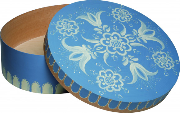 Spandose mit floralem Muster blau, groß, rund, Ø 51 cm