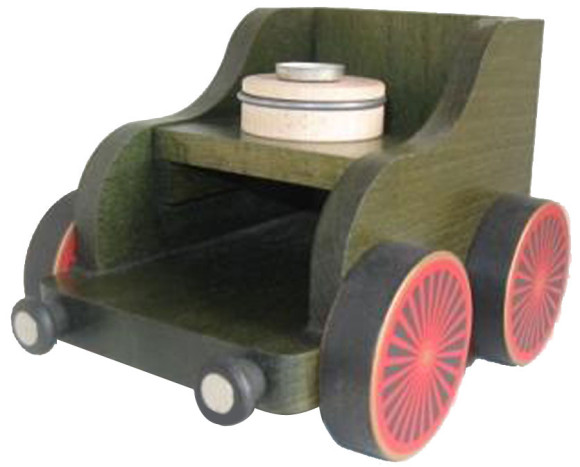 Eisenbahnwagen als Zubehör für Eisenbahn, dunkelgrün