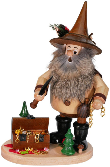 Räuchermann Räuberwichtel mit Schatztruhe - 26 cm