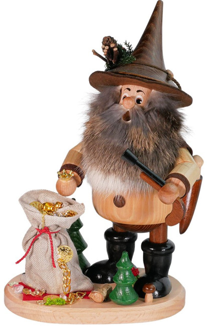 Räuchermann Räuberwichtel mit Goldsack - 26 cm