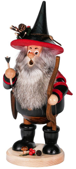 Räuchermann Räuberwichtel mit Bogen schwarz - 26 cm