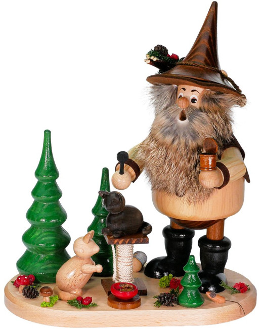 Räuchermann Wichtel Katzenfreund - 26 cm