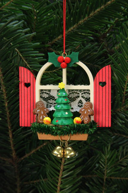 Baumbehang Adventsfenster mit Lebkuchen