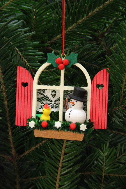 Baumbehang Adventsfenster mit Schneemann