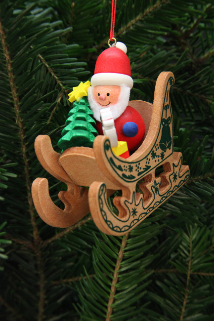 Baumbehang Weihnachtsmann im Schlitten
