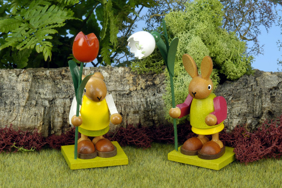 Häsin mit Tulpe