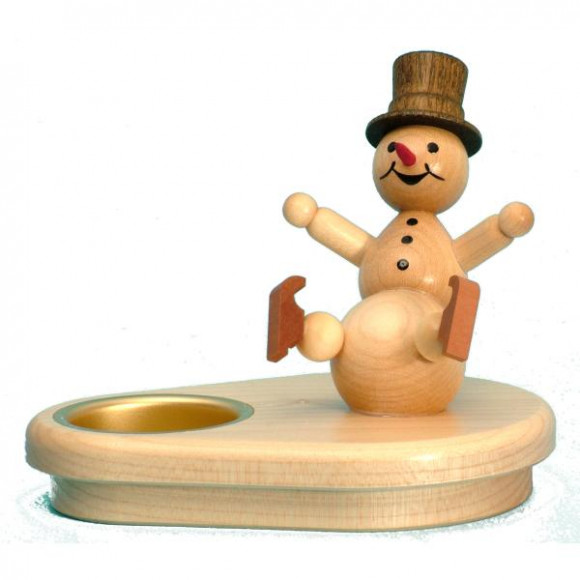 Schneemannleuchter Eisläufer auf Po