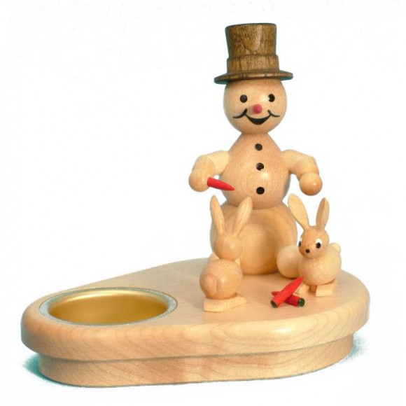 Schneemannleuchter mit Hasen