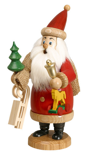 Räuchermann Weihnachtsmann mit Geschenken