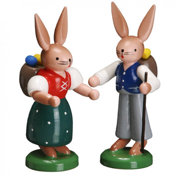 Hasenpärchen mit Korb