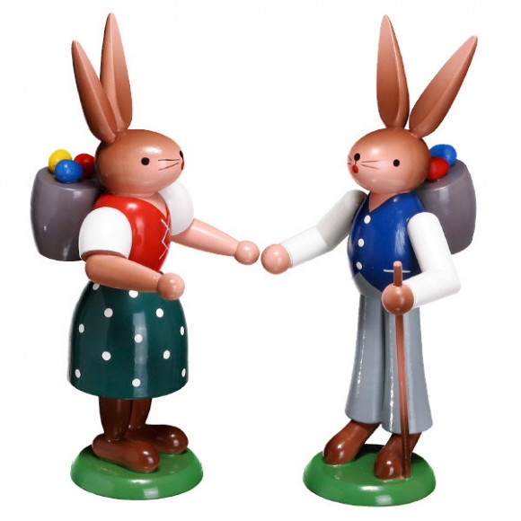 Hasenpärchen mit Korb groß