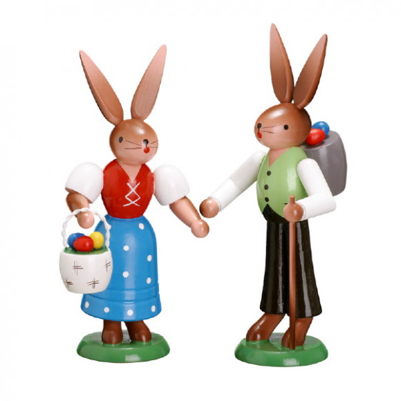Hasenkinderpärchen mit Körbchen groß