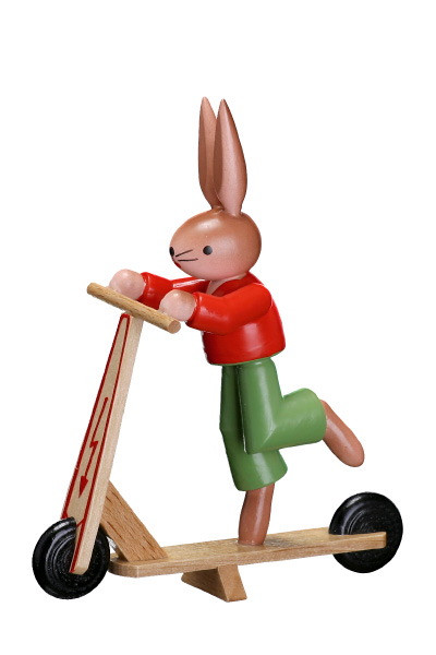 Hase rot, mit Roller natur