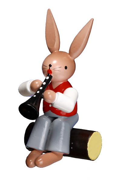 Hase mit Klarinette