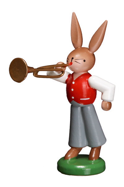 Hase mit Fanfare, stehend