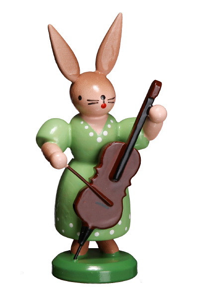 Hasenfrau mit Cello, stehend
