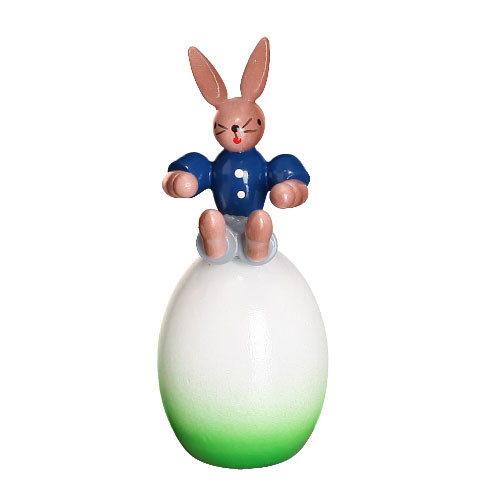 Hase mit Ei, dunkelblau