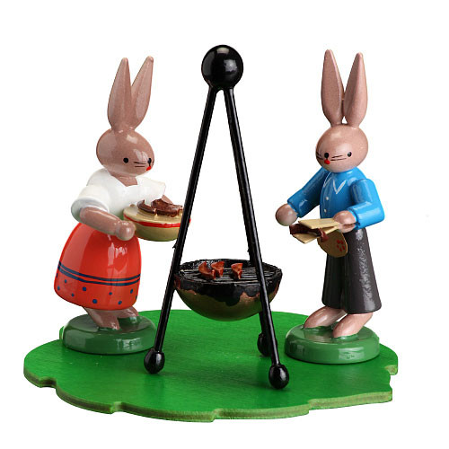 Hasenpärchen am Grill