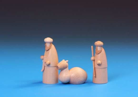 Schalling Krippenfiguren Karawane 3-teilig, klein, natur