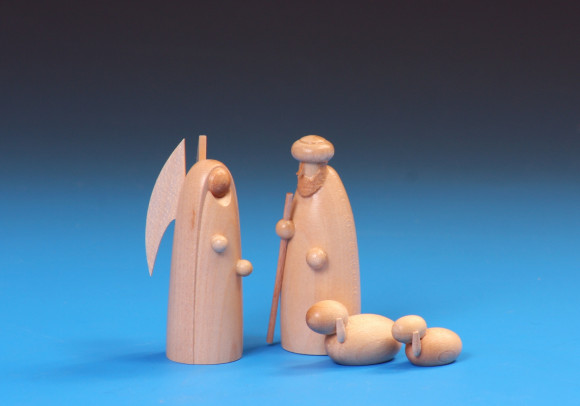 Schalling Krippenfiguren Die Verkündigung 4-teilig, klein, natur