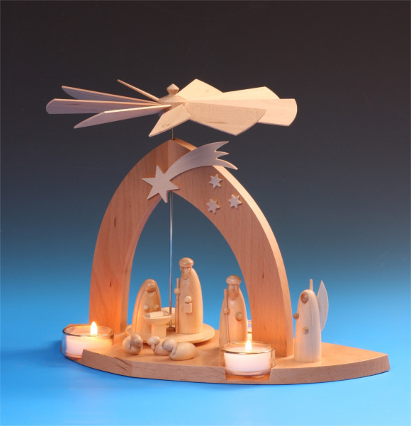 Pyramide Christi Geburt mit Hirte natur