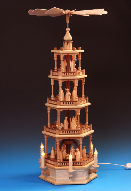 Pyramide 4-stöckig Christi Geburt, elektrisch