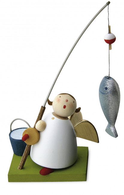 Schutzengel mit Fisch an Angel