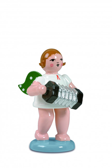 Engel mit Konzertina mit Krone